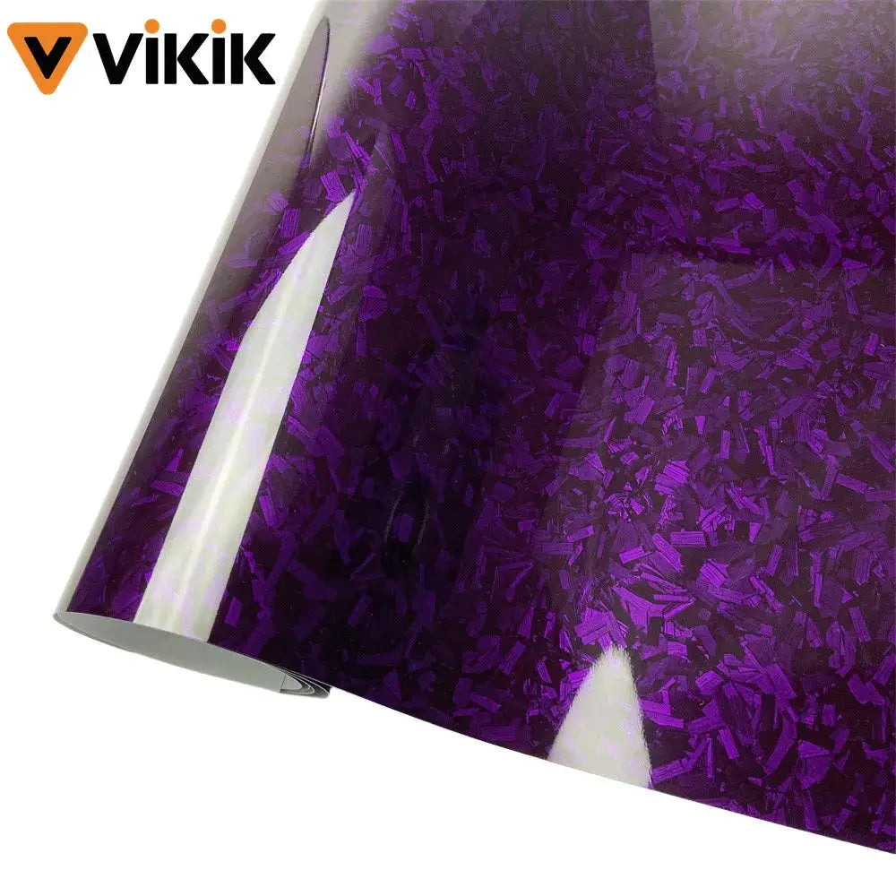 Car vinyl wrap sheet in purple forged-carbon color-change finish, PET self-adhesive, by ViKiK