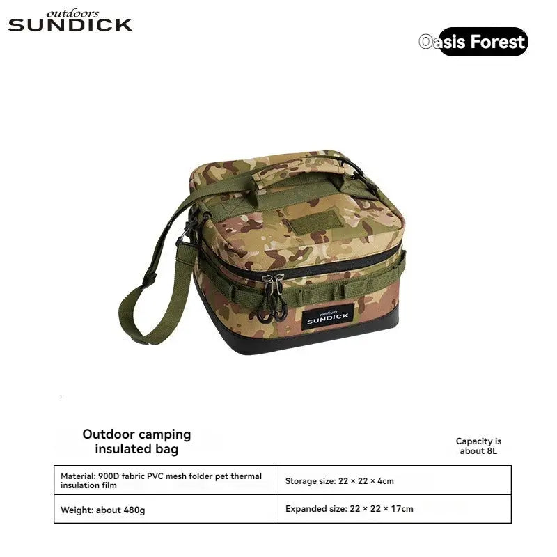 Insulated Camping Bowl and Cup Storage Bag for Outdoor Gear in Black, Brown, Army Green or Camo