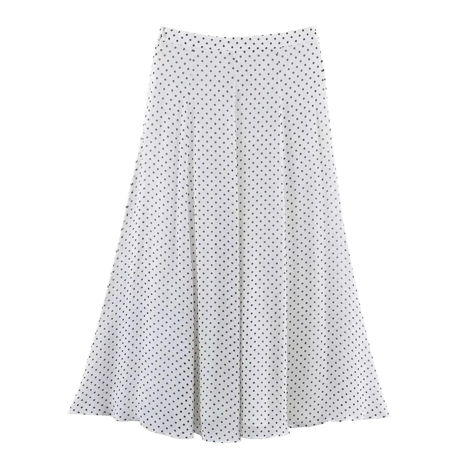 Polka Dot Two Piece Outfits For Women Bow Tie Blouse And Midi Skirt