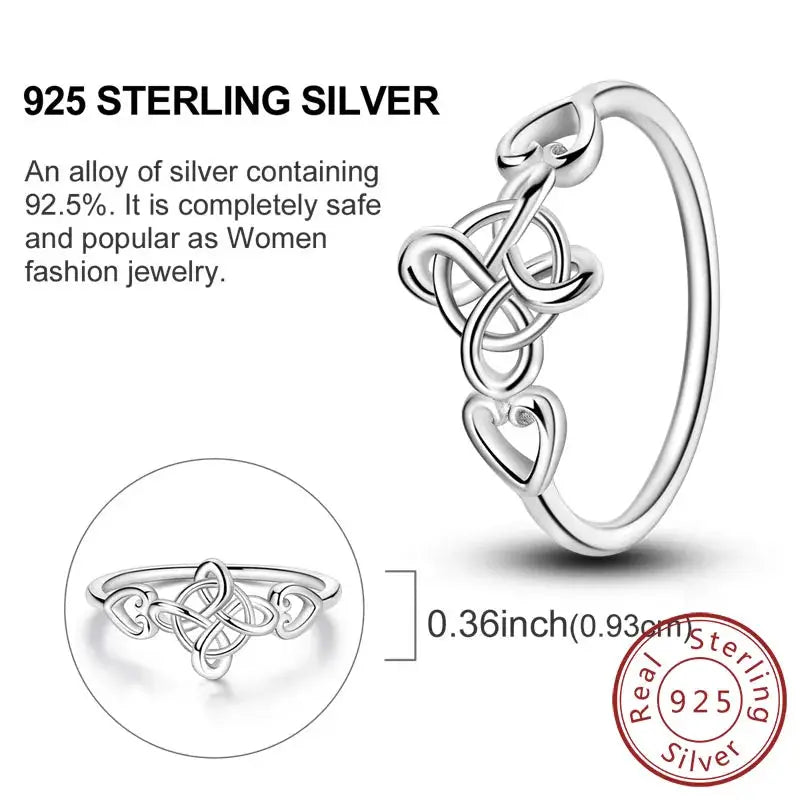 925 Sterling Silver Rings Bow Heart Star Sun Moon Zircon For Women Jewelry Birthday Anniversary Gifts