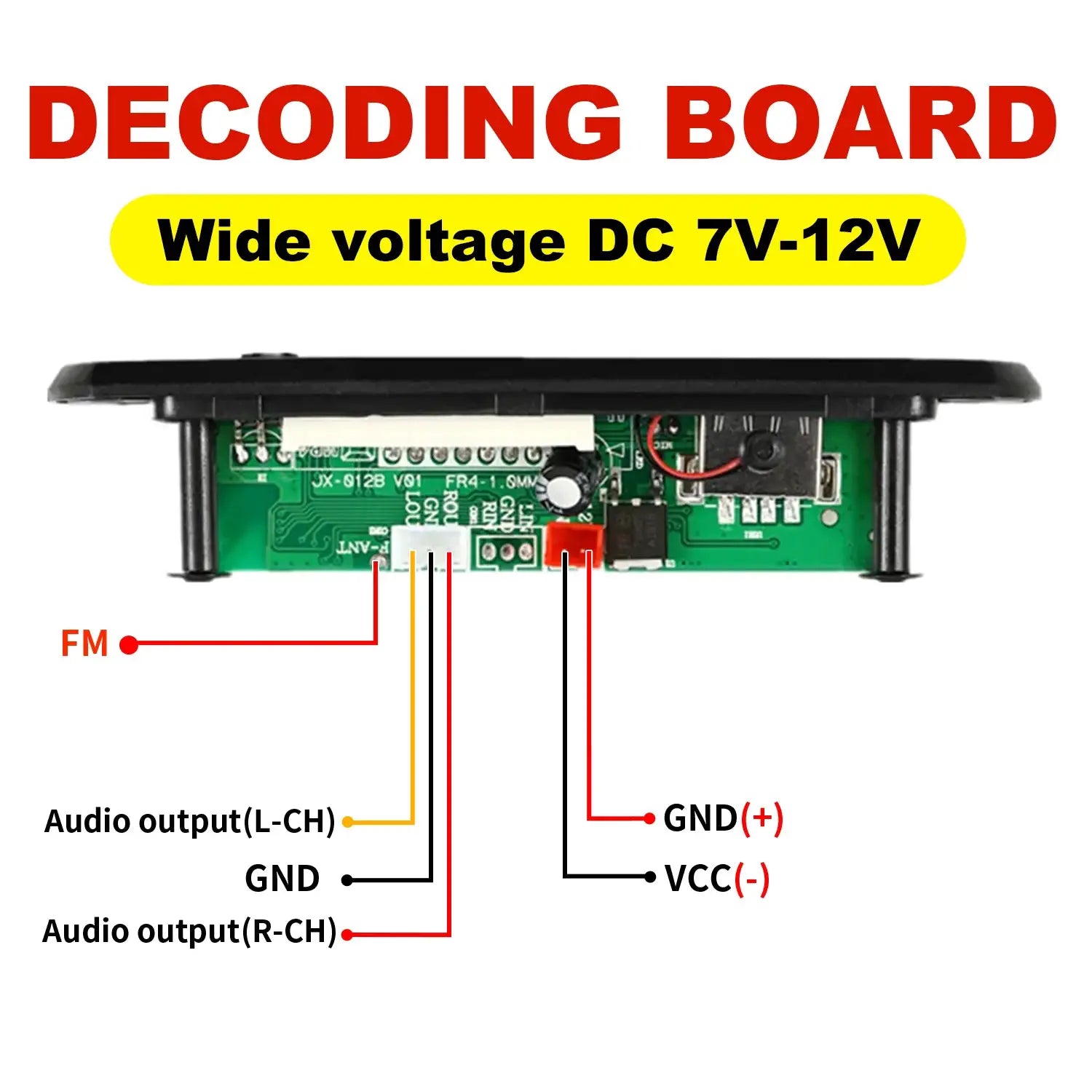 12V Bluetooth 5.0 MP3 Player Wireless Decoder Board USB TF FM Radio Call Module Car Kit for Speaker