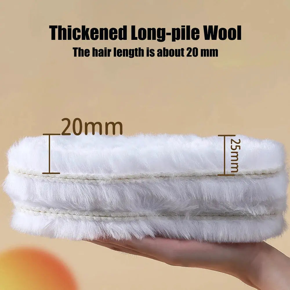 Genuine Sheepskin Fleece Insoles for Men and Women Warm Winter Real Wool Cashmere Inner Soles for Shoes and Snow Boots