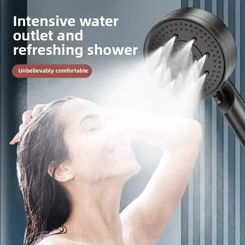 Shower head by Simples Market, black, 5-mode adjustable high-pressure water-saving design
