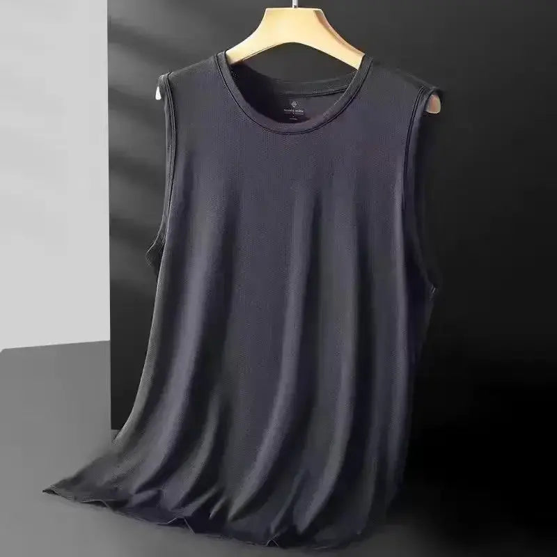 Men's Ice Silk Mesh Vest Breathable Lightweight Sleeveless Tank Top For Sports Summer Casual Wear