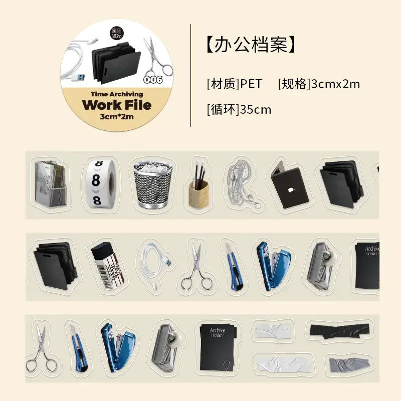 Decorative adhesive tapes assortment by Simples Market for memory filing and journaling; PET material