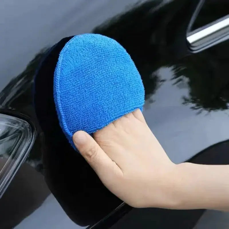 Car detailing applicator pad by Simples Market, blue microfiber round sponge