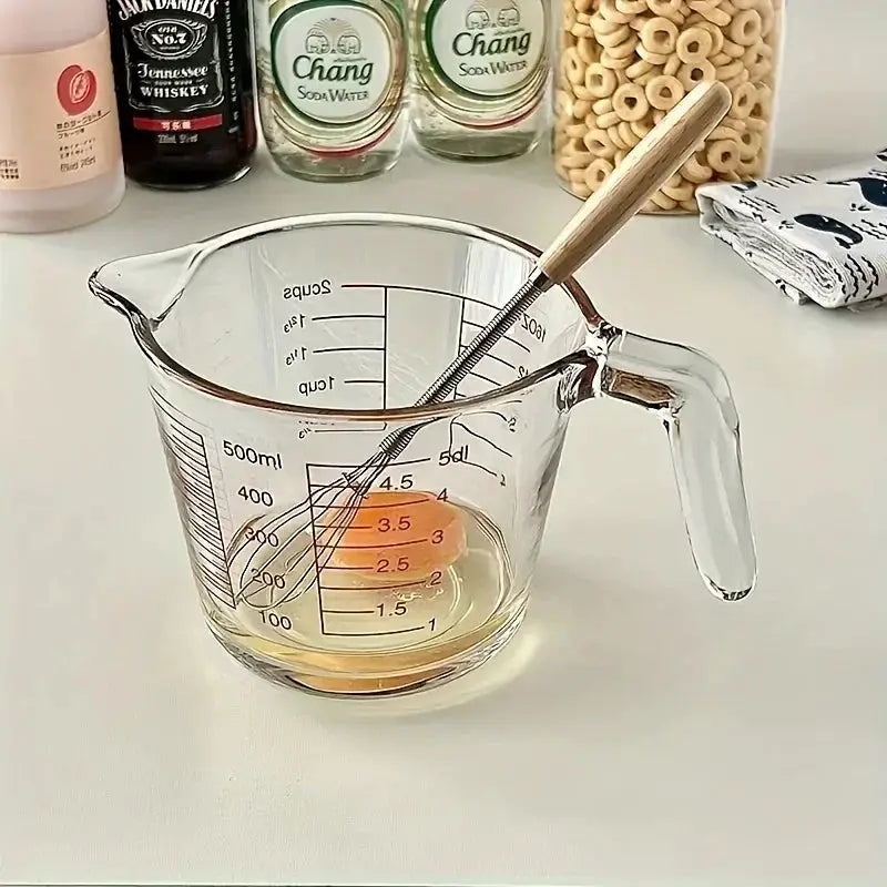 Stainless Steel Mini Egg Beater with Wooden Handle Whisk for Mixing Eggs and Batters Kitchen Baking Tools Set
