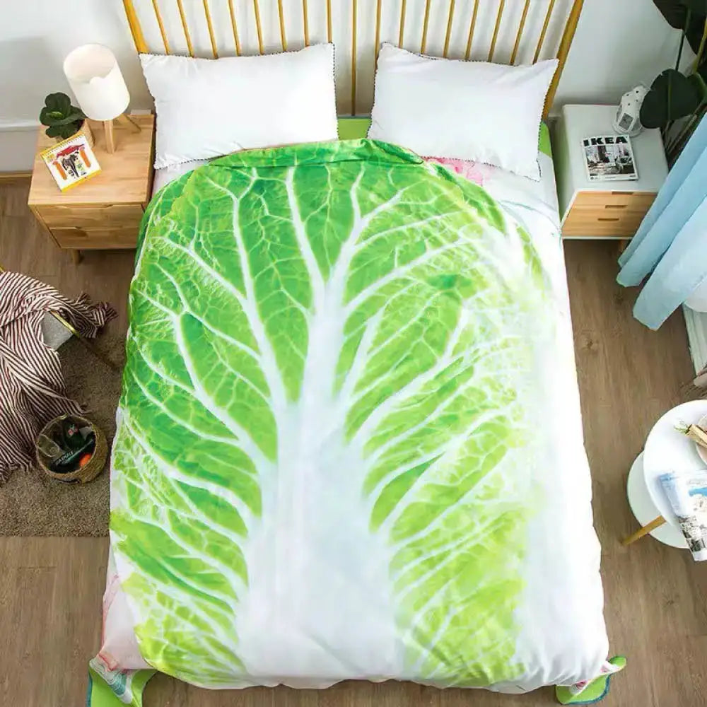 Double Sided Flannel Throw Blanket With Cabbage Pattern For Living Room Home Decor Sofa Cozy Warm