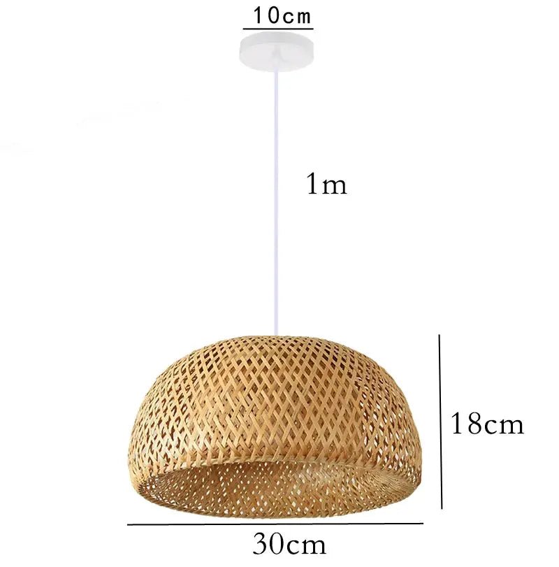 Hand Knitted Chinese Style Weaving Bamboo Pendant Lamp 18 Cm 19 Cm 30 Cm Hanging Light For Restaurant And Home Decor E27 - Simples Market