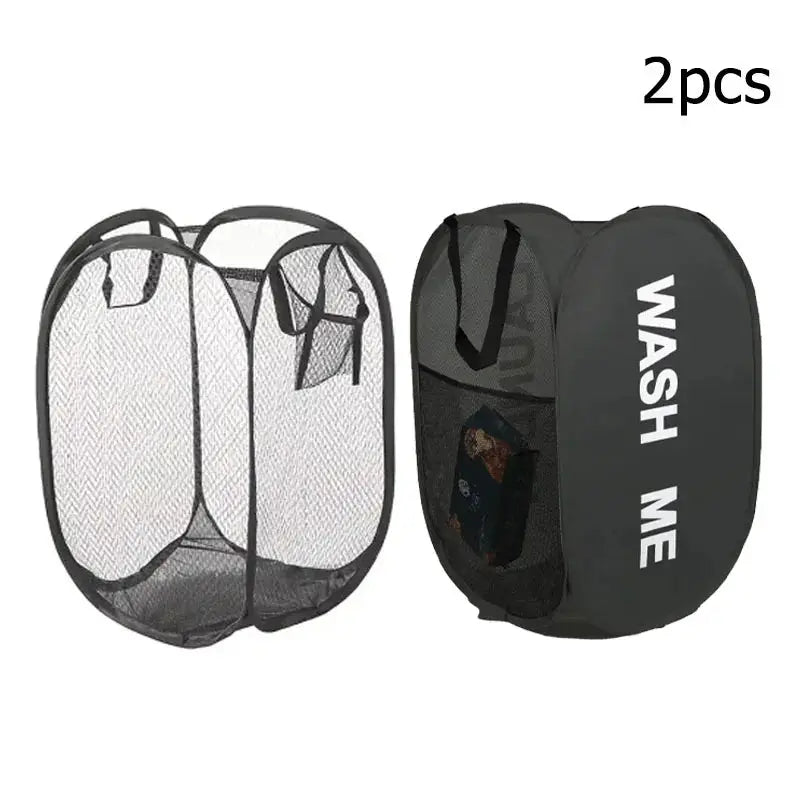 CasaFlex Mesh Pop Up Laundry Basket Large Capacity Foldable Nylon Mesh Hamper For Easy Laundry Management