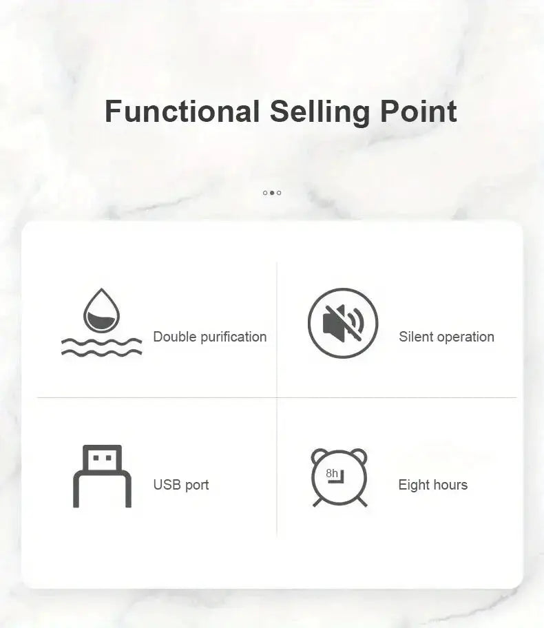 Super Quiet Portable Mist Humidifier Adjustable Length for Office Bedroom Car Travel No Water Bottle Needed Enhances Air