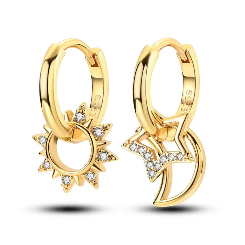 925 Sterling Silver Hoop Earrings Hypoallergenic Zirconia Hoops For Women Girls High Quality Fashion Jewelry