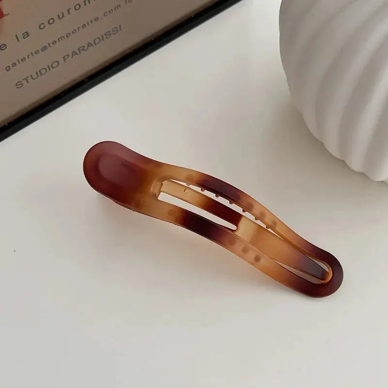 LuxLocks Wine Red Shark Clip Hair Claw Vintage Geometric Hairpin With Durable All Day Grip