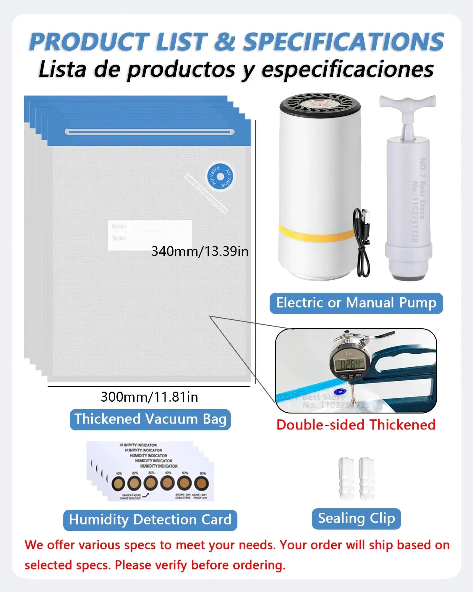 3D Printer Filament Vacuum Bag With USB Rechargeable Pump For PLA PETG