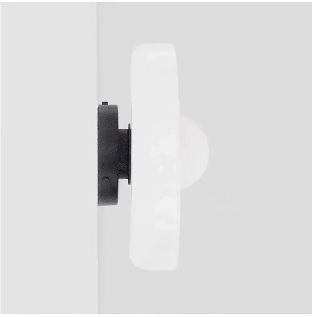 Nordic glass wall lamp with single head, white frosted glass shade and black mounting base