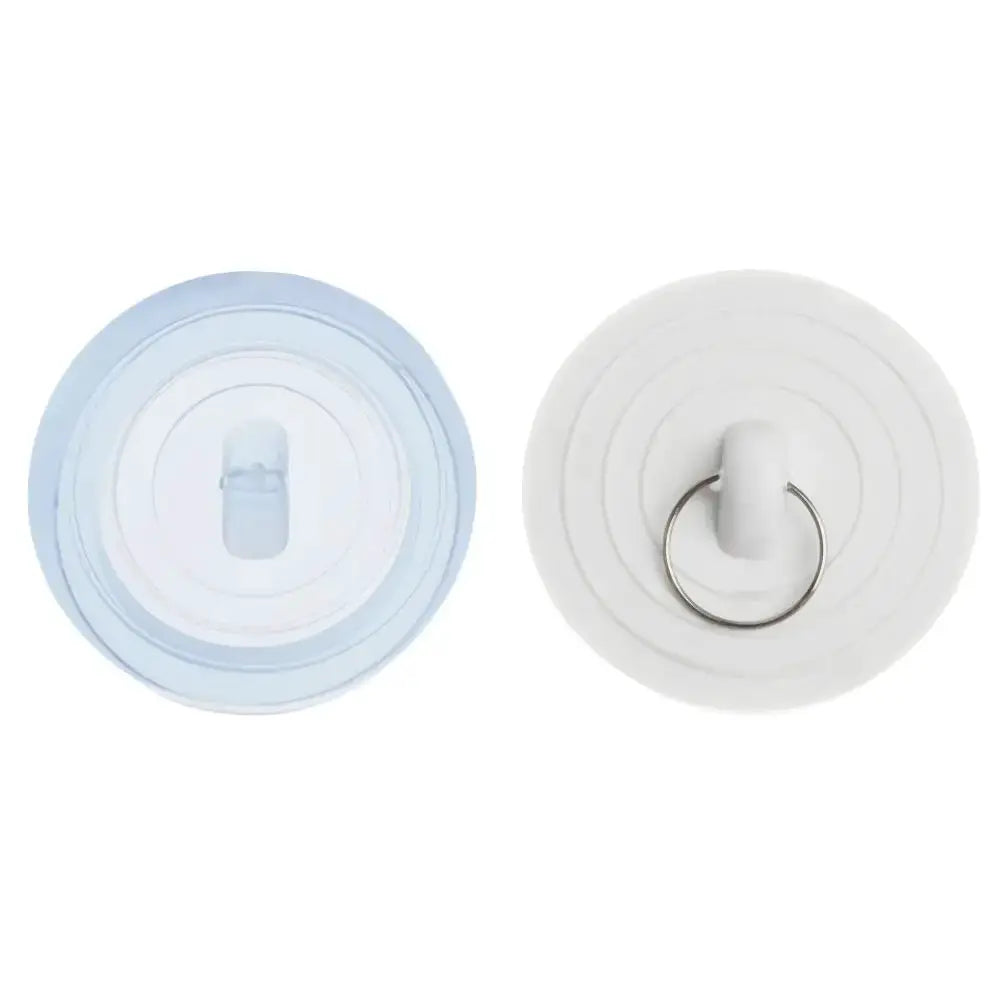 Round leakage-proof sink plug set; blue and white drain covers with built-in handles (2-piece)