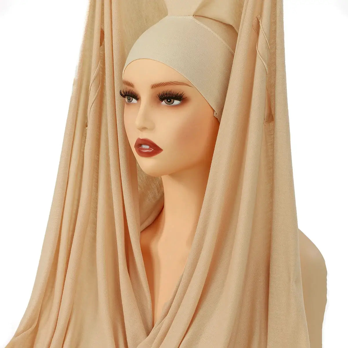 NovaVibe Instant Chiffon Hijab Magnetic Buckle Solid Color Muslim Scarf Effortless Wear