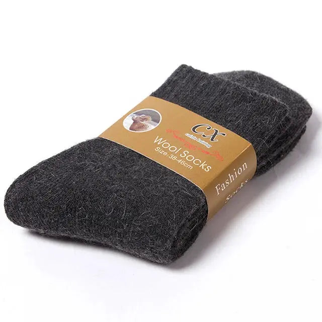 Unisex Merino Wool Winter Thermal Plush Snow Socks For Men And Women Solid Color