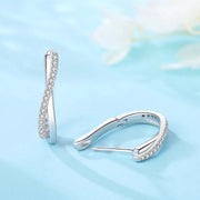Star Twisted Line Hoop Earrings For Women Zircon Fine Jewelry Gift For Birthday Party