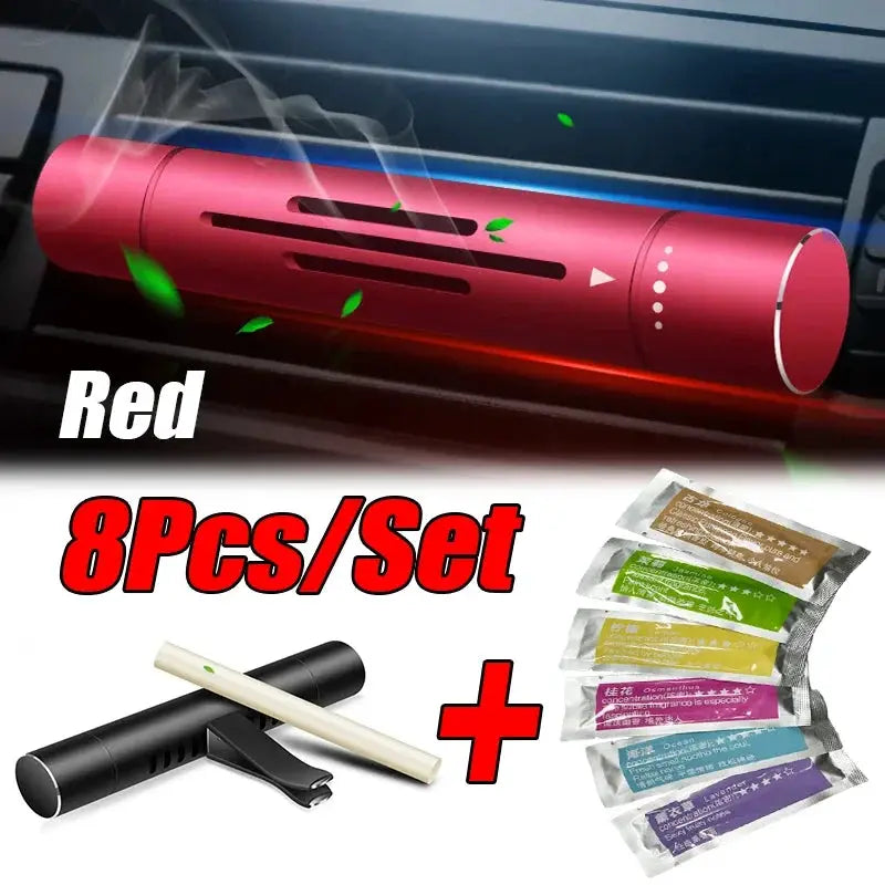 8 Piece Car Air Vent Perfume Set Aviation Aluminum Alloy Fragrance Aroma For Auto Interior Freshening