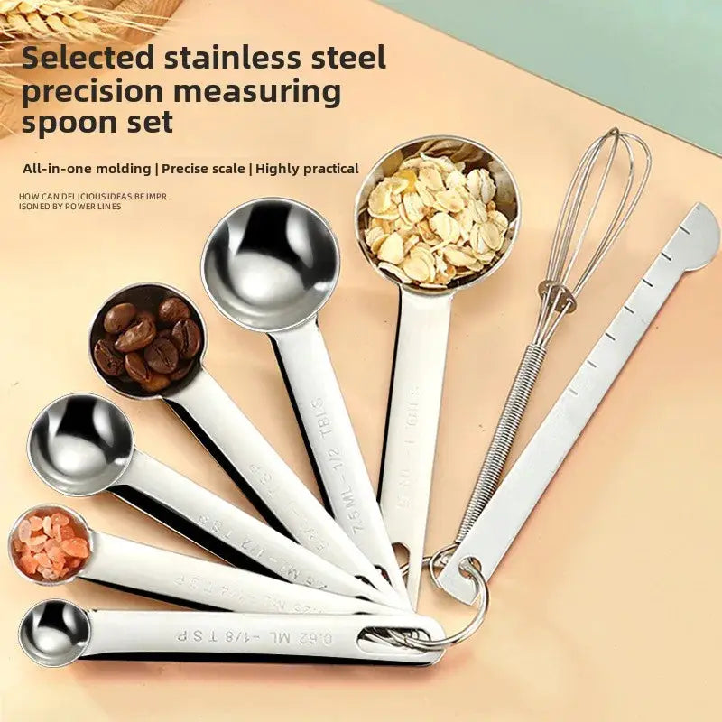KitchenCraft Stainless Steel Measuring Spoon Set 4 6 7 8 Piece With Scale Durable Food Grade Kitchen Tools