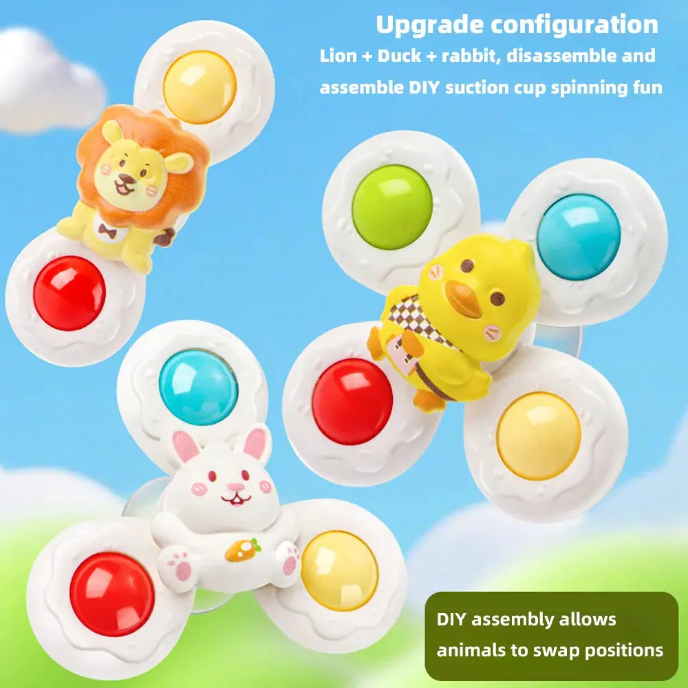 Baby Sucker Spinning Bath Toys for Montessori Education Rotating Toys for Toddlers and Infants