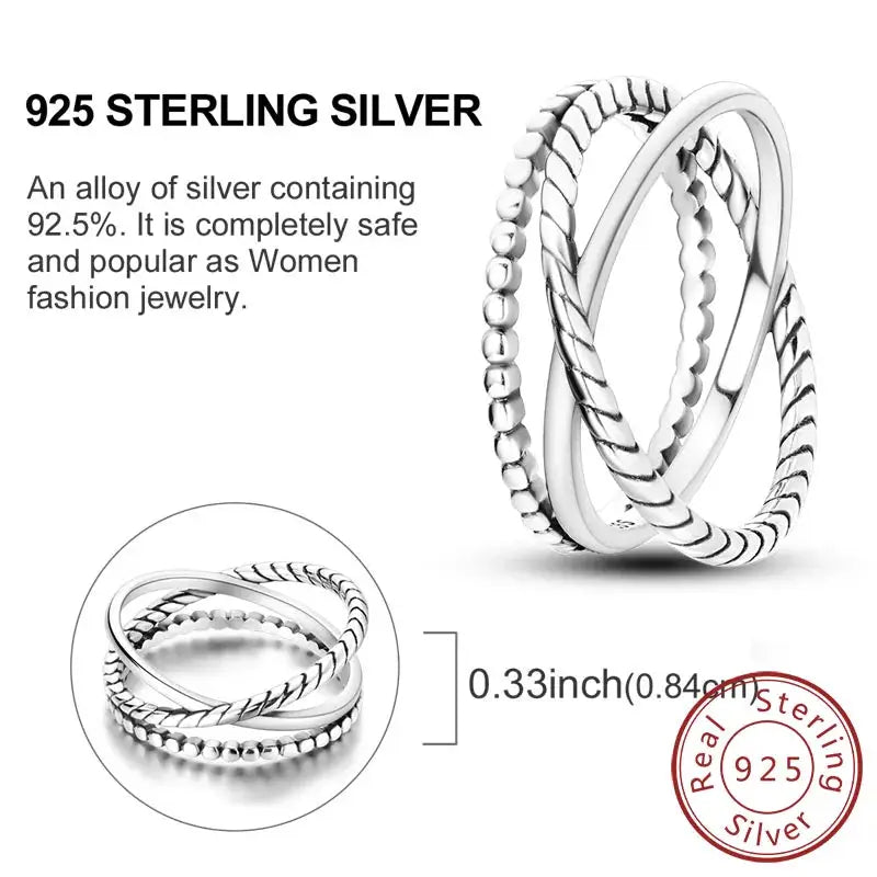 925 Sterling Silver Rings Bow Heart Star Sun Moon Zircon For Women Jewelry Birthday Anniversary Gifts