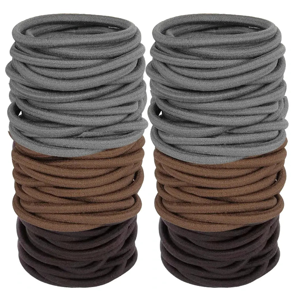 4mm Elastic Hair Ties Bands No Damage Nylon Mix Colors Bulk Pack 10 Or 50 Pcs For Men Women Girls And Boys