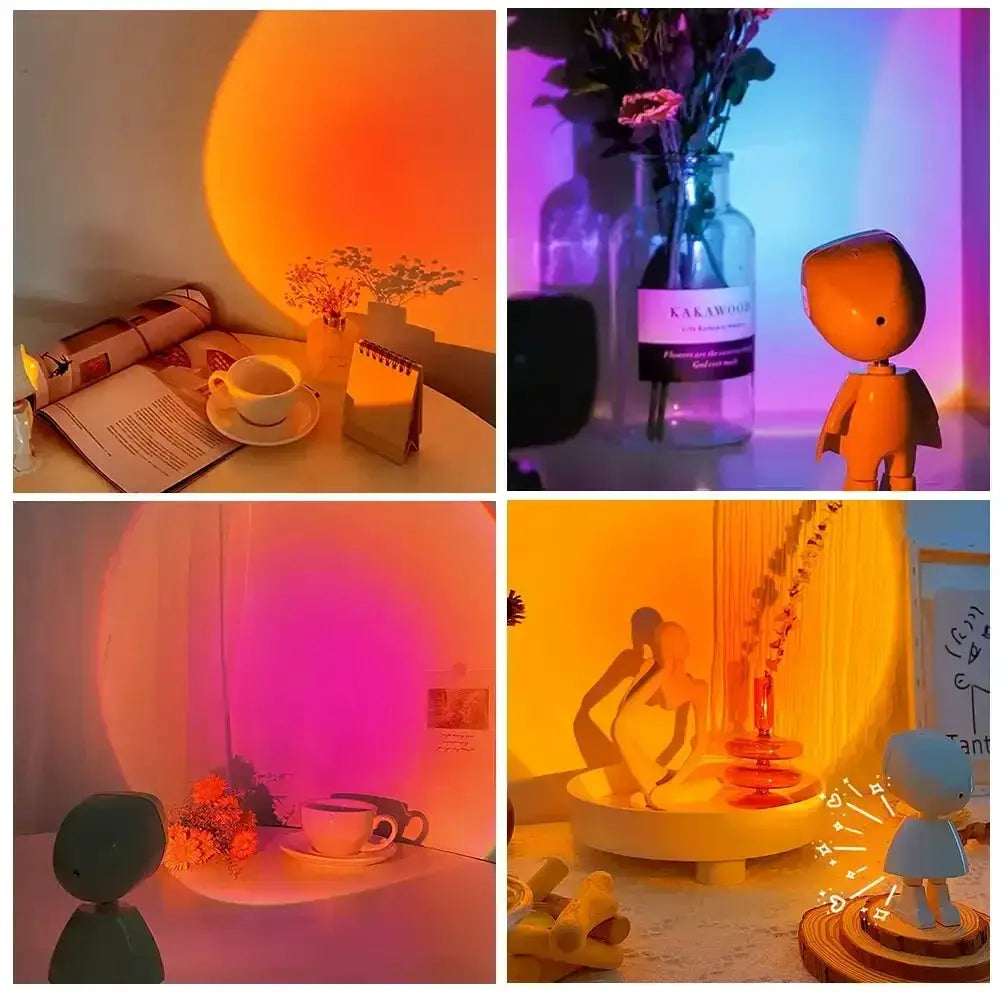 Rechargeable Astronaut Robot Rainbow Projection Lamp For Bedside Decor