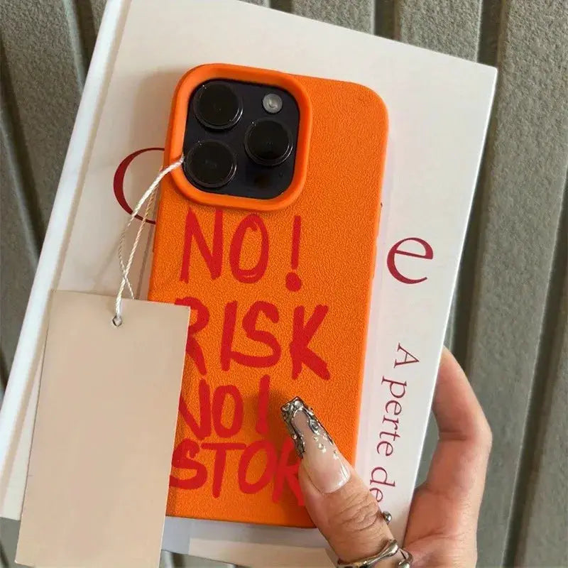 Orange shockproof bumper phone case for iPhone with raised camera cutout