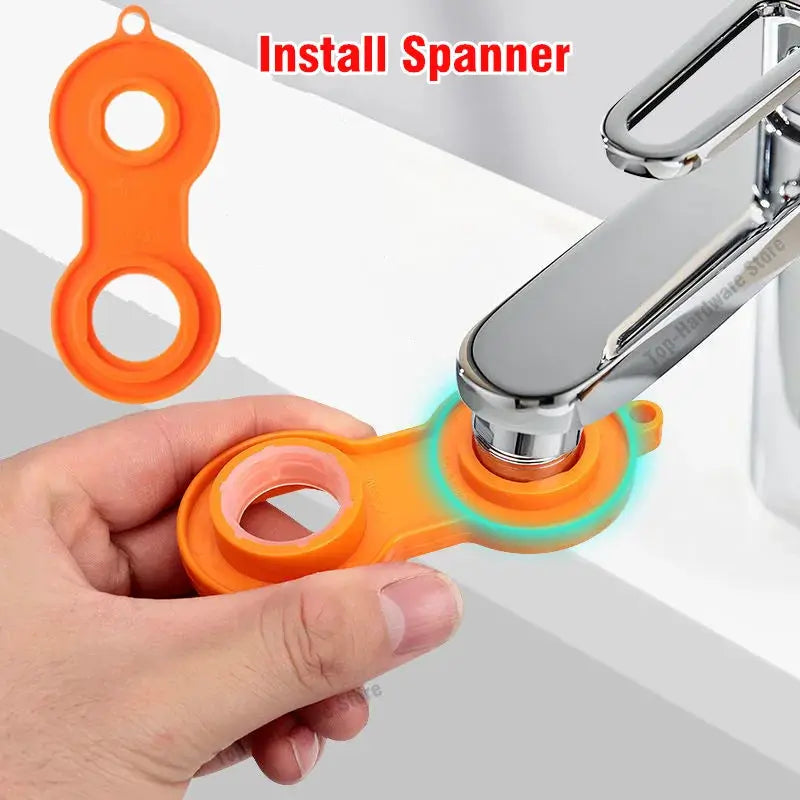 Simples Market orange dual-function faucet aerator with 360 degree swivel, anti-splash bubbler water diffuser nozzle