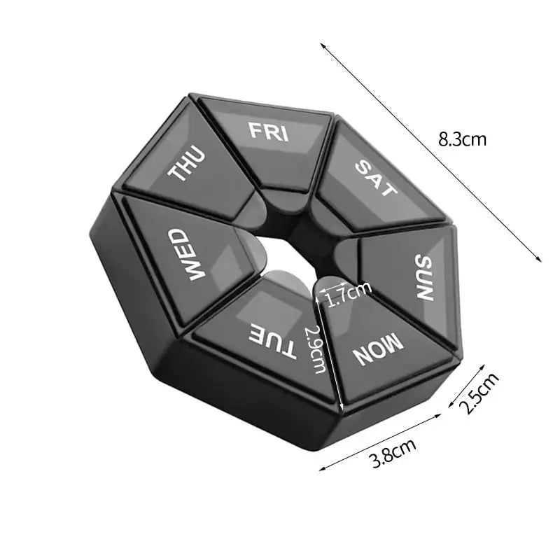 2 Or 4 Pack Seven Day Pill Organizer Travel Portable Medicine Dispenser With Seven Compartments