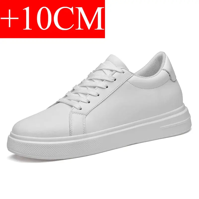 Men's white leather sneaker with elevated platform sole by Simples Market
