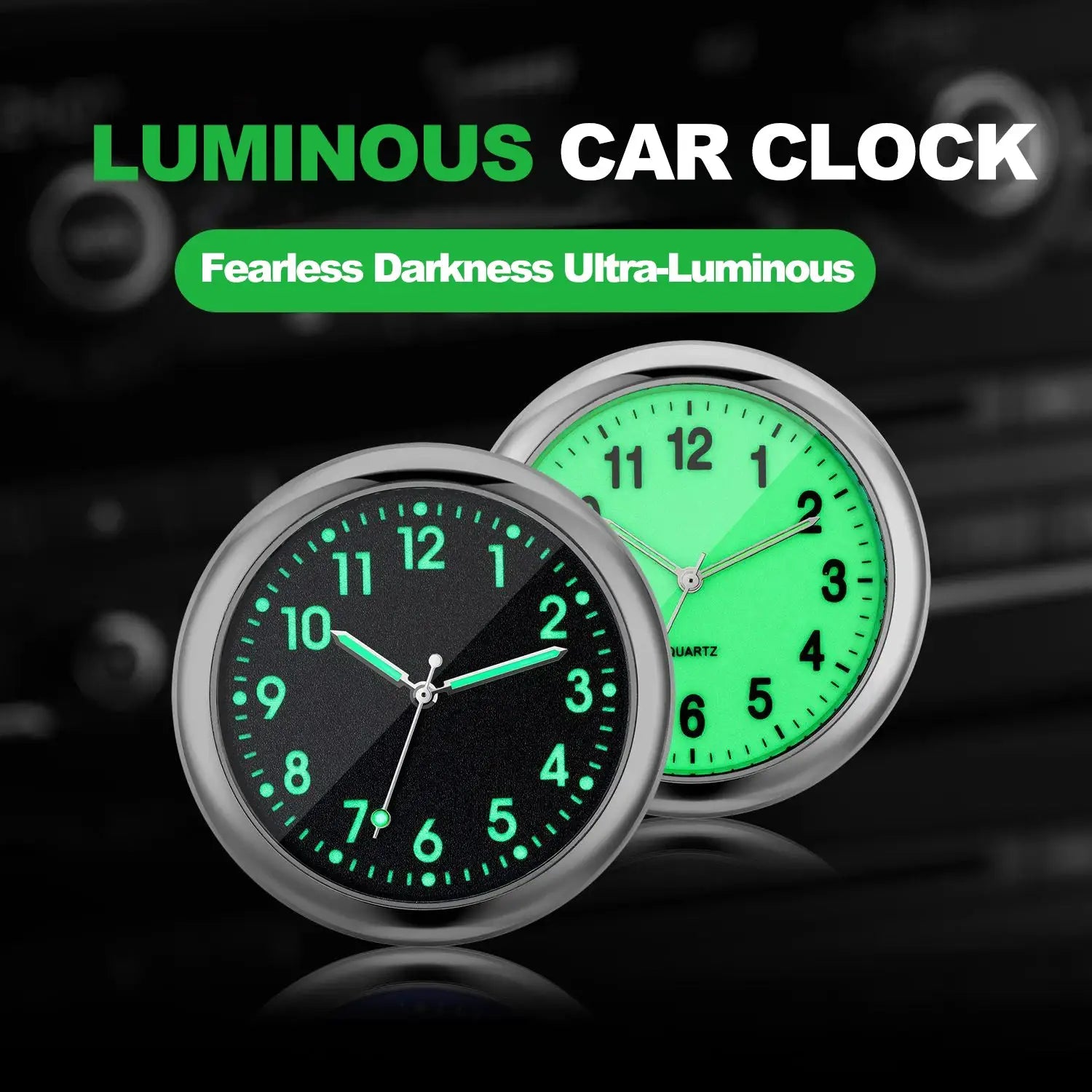 Car Clock Luminous Mini Digital Watch With Quartz Movement Stick On Interior Auto Ornament Gift