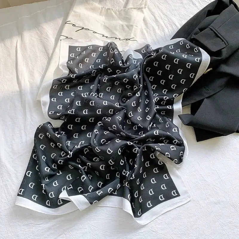 LuxeSilk Dot Print Silk Satin Neck Scarf 70 By 70 Cm Elegant And Versatile Hair Accessory For Women