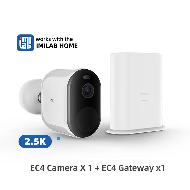 IMILAB EC4 camera X1 + EC4 gateway X1, white wireless outdoor security system, 2.5K HD