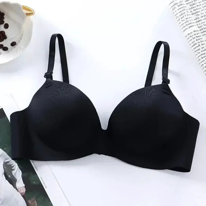 Simples Market women's seamless wireless push-up bralette, black, 3/4 cup, breathable lingerie