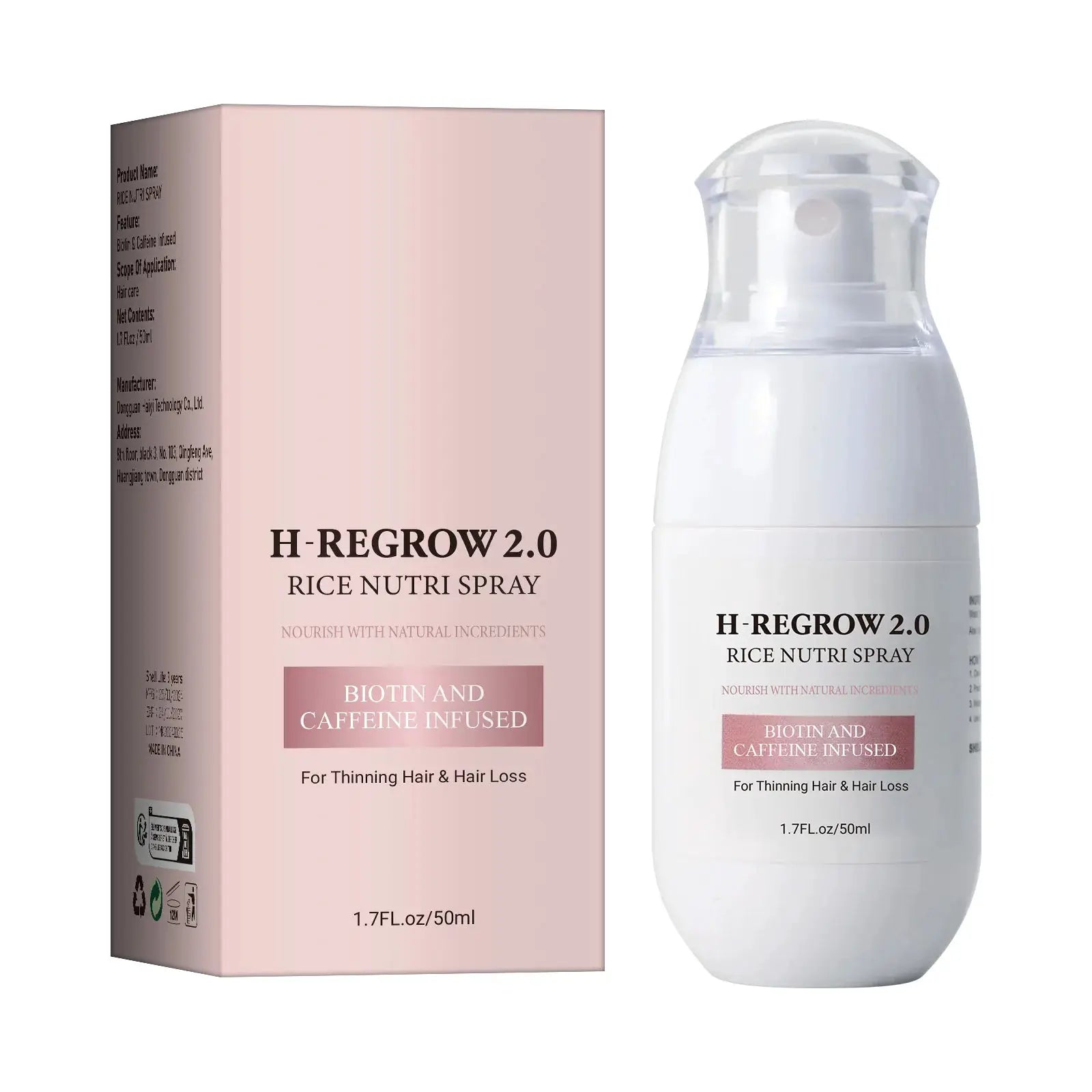 Rice Water Hair Spray For Thinning Hair Follicle Strengthening With Biotin And Caffeine Nourishing Hair Loss Prevention