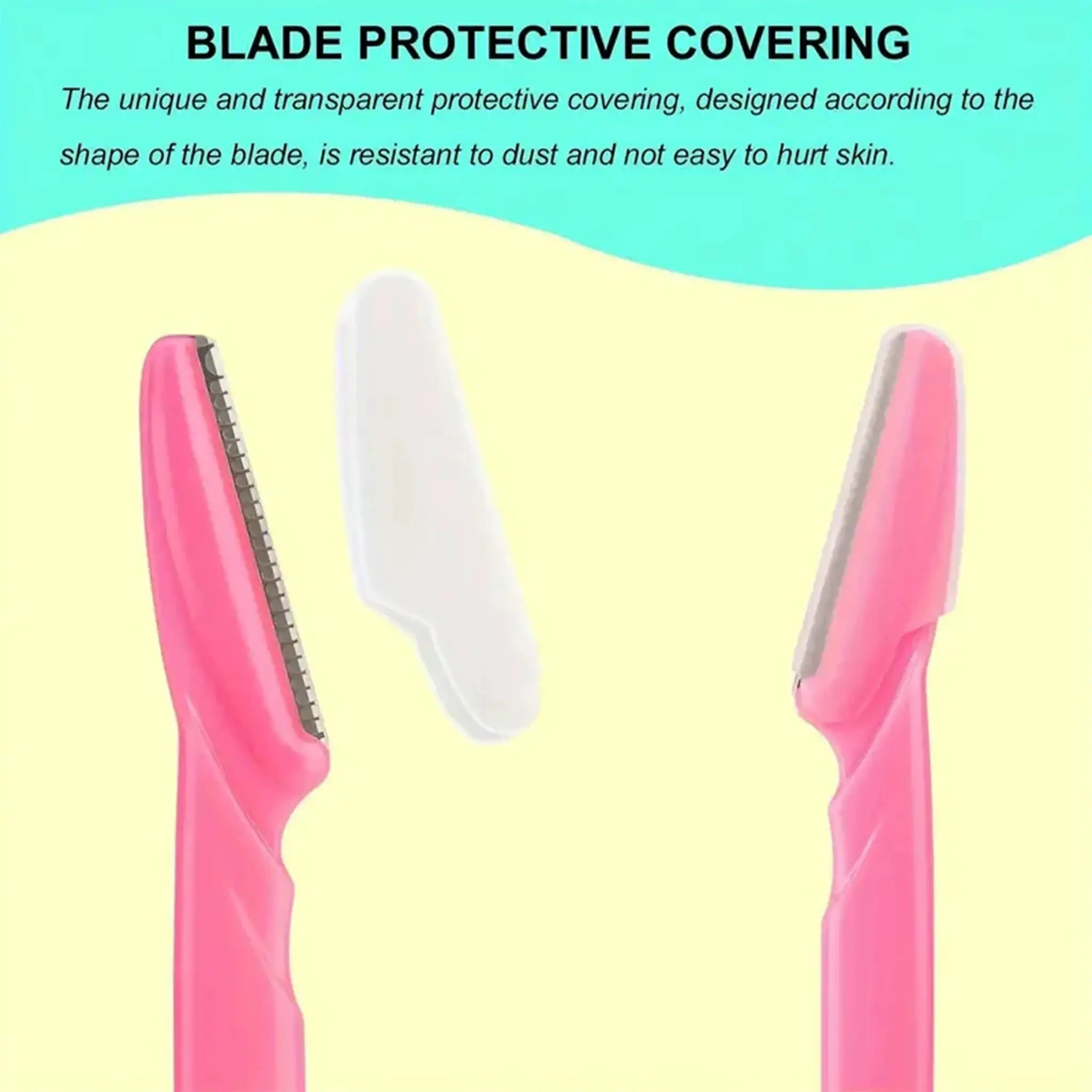 Brand Brow Razor Set Stainless Steel Eyebrow and Face Trimmer Protective Cover for Women and Men Safe Hair Removal