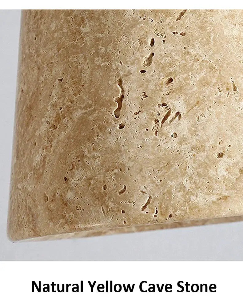 Wall lamp in natural yellow cave stone by Simples Market; outdoor waterproof 12W LED fixture.