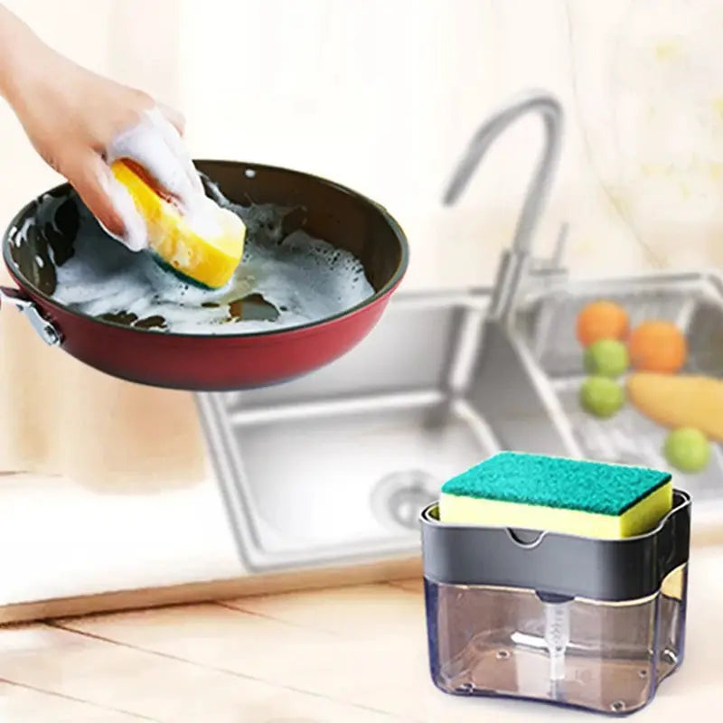 Pak Clean Portable Soap Dispenser For Kitchen Detergent Dispenses Exact Amount Directly Onto Sponge