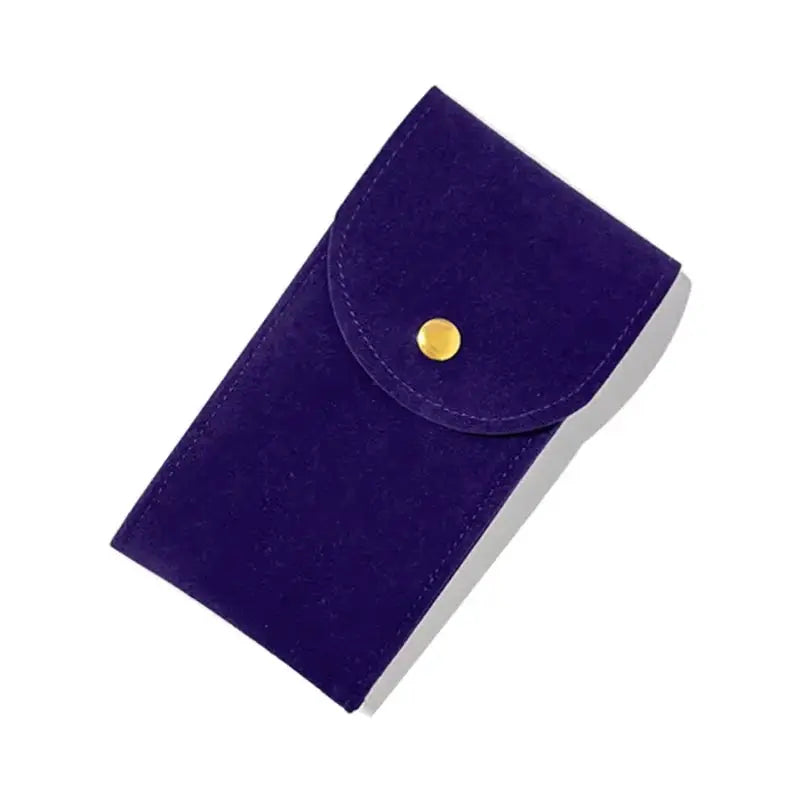 Watch bag Embers by Simples Market, blue flannelette travel case with gold snap closure