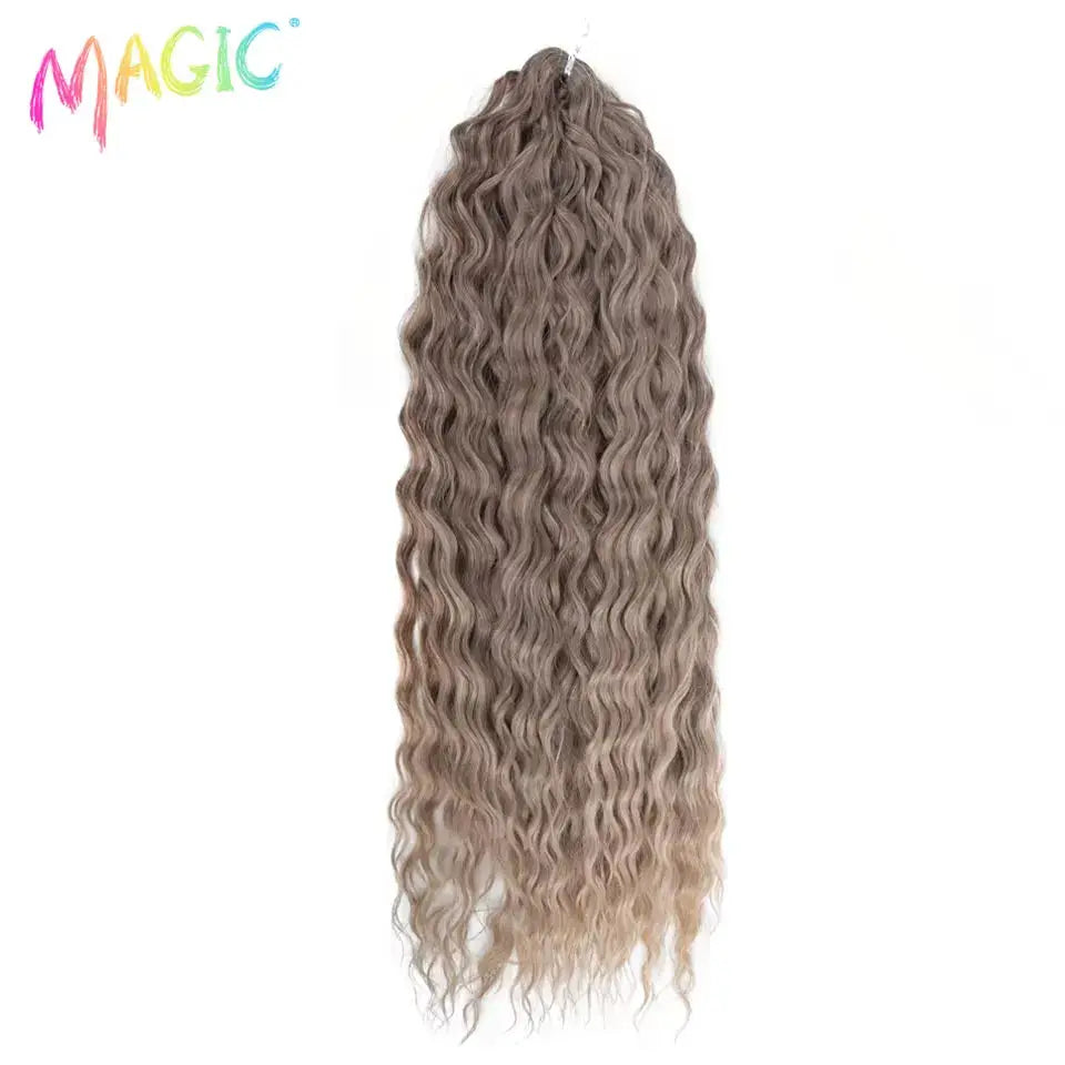 Magic Ariel Curl crochet hair extension by Simples Market, ombre blonde, deep wave, 22in