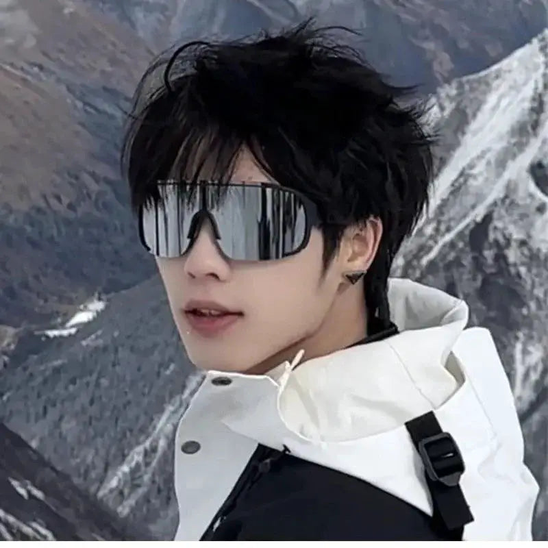 Y2K Style Cycling Sunglasses Windproof Unisex Road Riding Sports Glasses With Retro Reflective Lenses