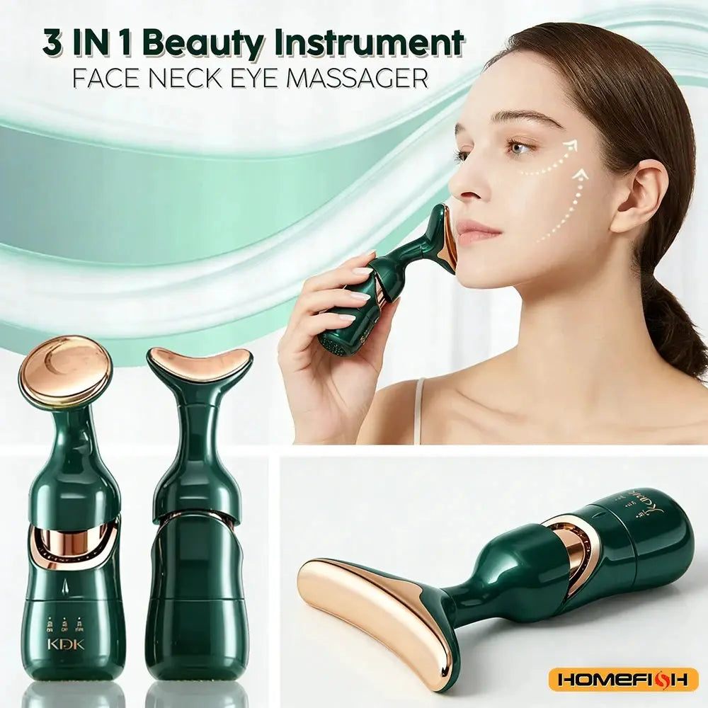 HOMEFISH Facial Sculpt Beauty System 3in1 Device With Sonic Vibration And LED Light Therapy For Lifting And Glowing Skin
