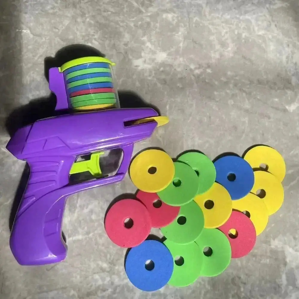 Mini Carrot Flying Disc Launcher Toy Gun For Outdoor Battle Games Safe Soft Bullet Fun For Multi Person Play