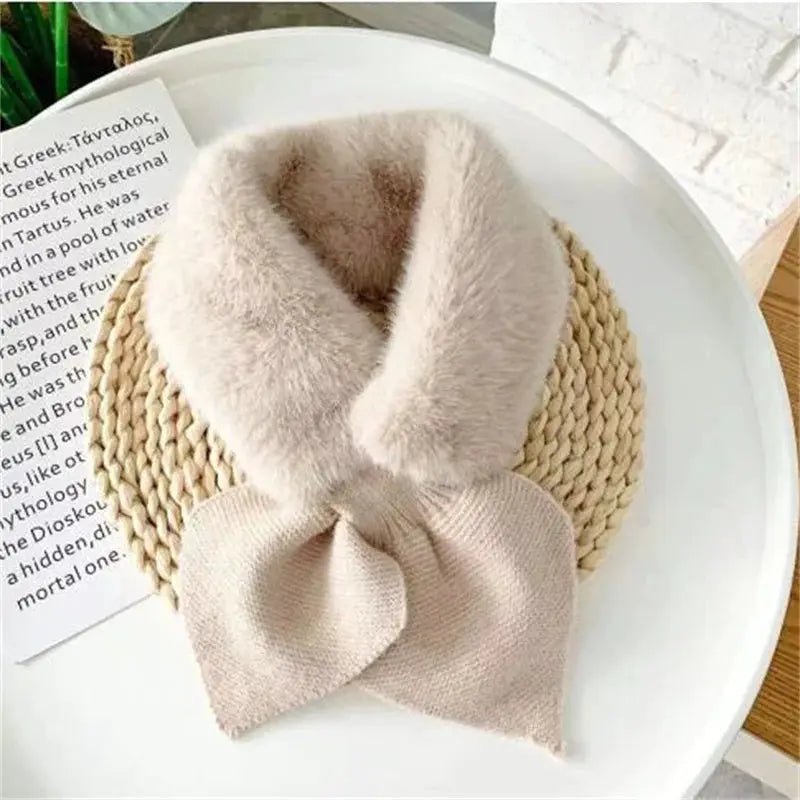 CosyWeave Cross Strap Knitted Neck Scarf Soft Imitation Cashmere For Autumn And Winter Fashion Accessory For Women