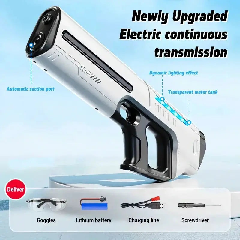 Electric Automatic Water Storage Gun Toy Portable For Summer Beach Play Fantasy Spray Gun For Kids And Adults