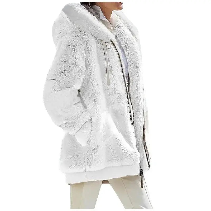 EverCozy Women Hooded Fleece Jacket Thick Warmth Casual Streetwear for Autumn and Winter