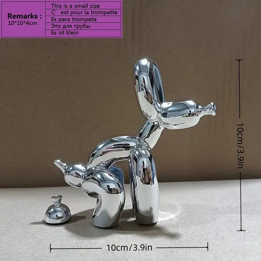 Modern Art Squat Balloon Dog Statue Resin Figurine For Living Room Farmhouse Decor Interior Accent
